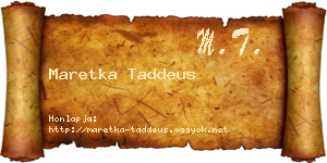 Maretka Taddeus névjegykártya